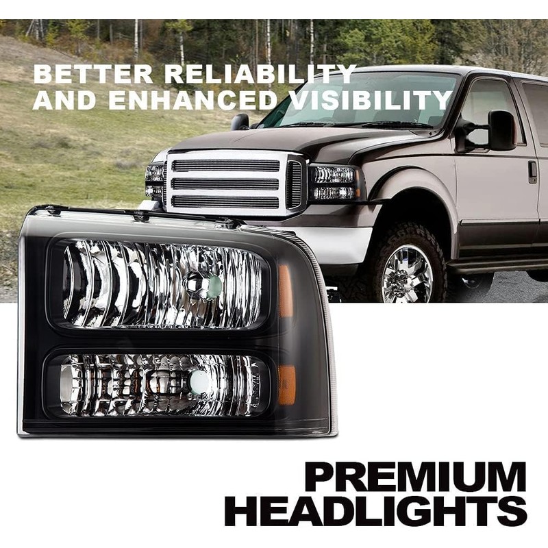 G-PLUS Headlights Assembly, Compatible with 2005 2006 2007 Ford F250