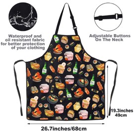 MYSOMY Korean Kitchen Apron Korean Food Gifts Korean Ramen Apron Kimchi Lover Gifts Korea Seoul Apron (Korean food ap UK2)