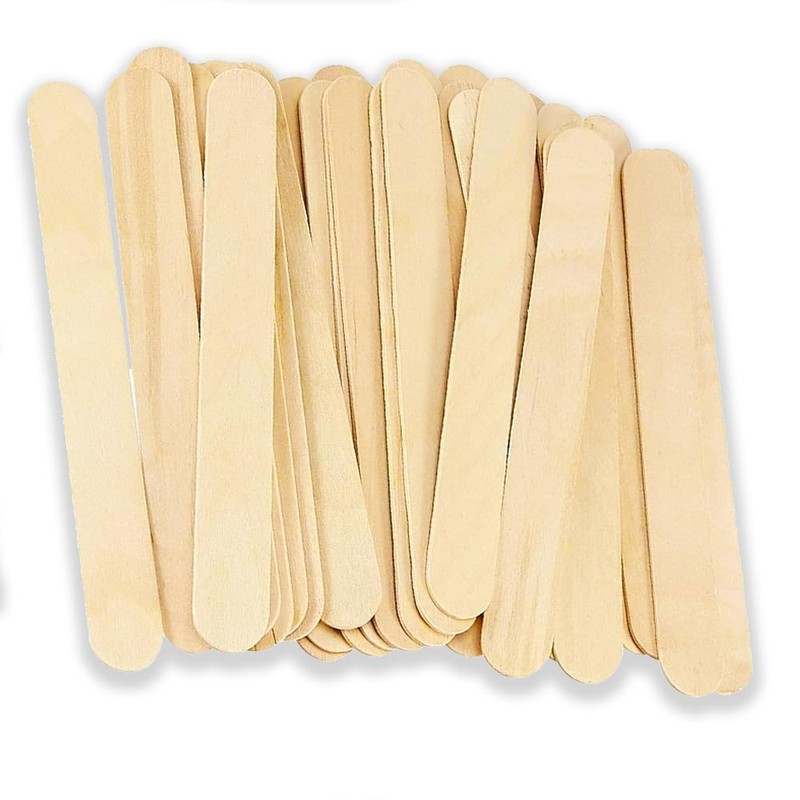 50 Wax Sticks Wooden Spatula for Hair Removal