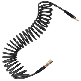 BOTSROOM Air Compressor Hose 1/4 in x 25 ft PU Air Hose Kit with 1/4" Industrial Air Fittings and Bend Restrictors, Working Pressure of 300 PSI, Black