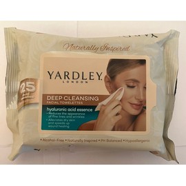 Yardley Lot of 4 Yardley London Deep Cleansing  Hyaluronic Acid Facial Wipes, 25 Ct.