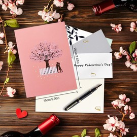 Pop-Up Card Cherry Blossom Tree, Romantic 3D Greeting Card with Couple, Handmade Congratulations Card for Anniversary & Wedding Anniversary, Love, Anniversary, Wedding, Valentine's Day or Birthday
