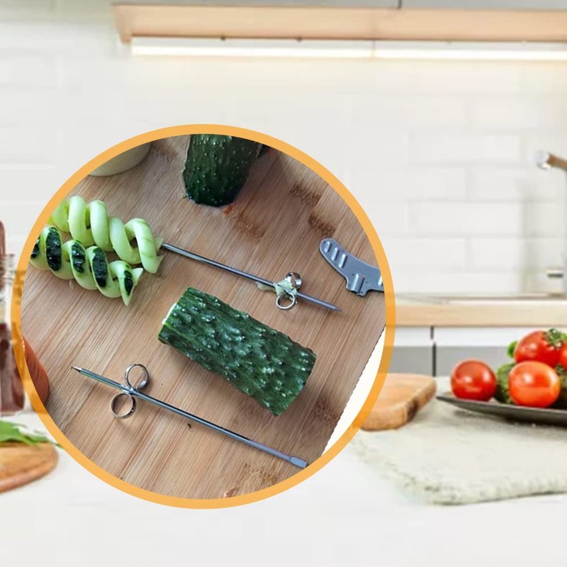 2pcs / Set Stainless Steel Vegetable Spiral Cutter Slicers Manual