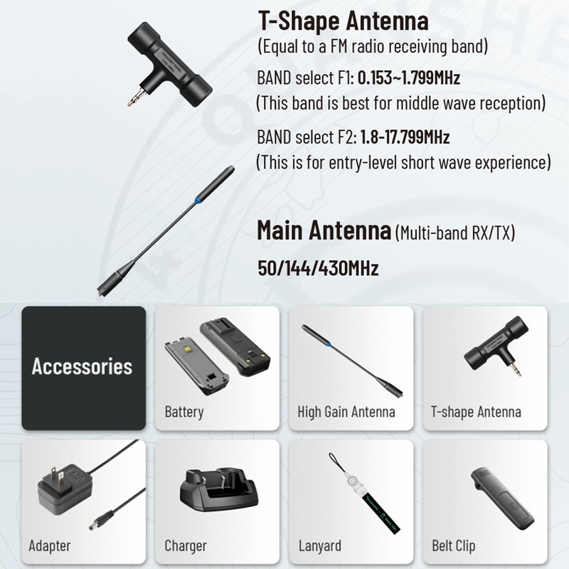 Quansheng TK11(8) Dual Band Handheld Radio, Wideband Receiving Walkie Talkie