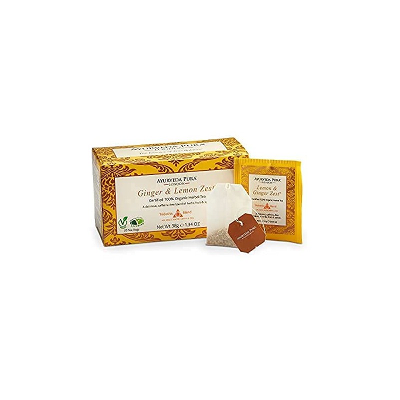 Ginger & Lemon Zest Herbal Tea - Carton of 4