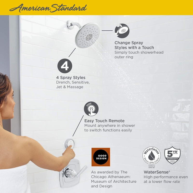 American Standard Spectra+ eTouch 4-Function Shower Head, Legacy Bronze, 1.8
