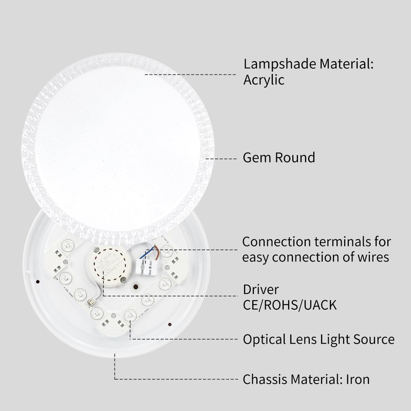 VIPMOON LED Ceiling Light, 12W Small Bathroom Ceiling Light, 6500K