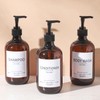 Stylish Shampoo Bottles Refillable with Pump,(5Pack) Amber Shampoo and Conditioner