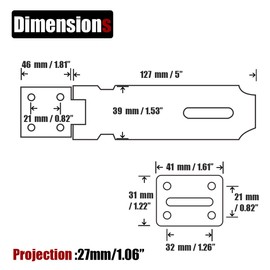 JQK Door Hasp Latch Lock, 5 Inch 304 Stainless Steel Safety Packlock Clasp Thickness 1.9 mm, Matte White, DL130-WH
