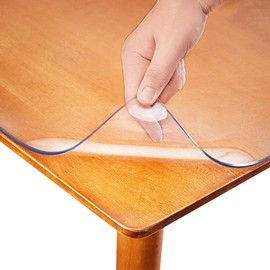 Bobetter Clear Plastic Dining Room Table Protector PVC Table Pad Cover Tablecloth Office Desk Mat Table Top Protection Cover Wood Furniture Coffee Dinner Bar Kitchen Table Countertop 24x42 Wipeable