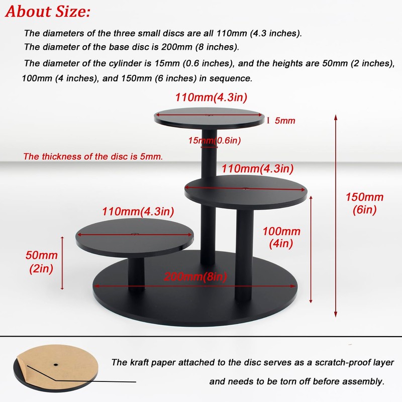 YQUQAQN Frosted Acrylic Table Display Stand for Figure Small Display