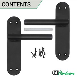 EAI Internal Door Handle | Matt Black | Olbia Lever On Backplate