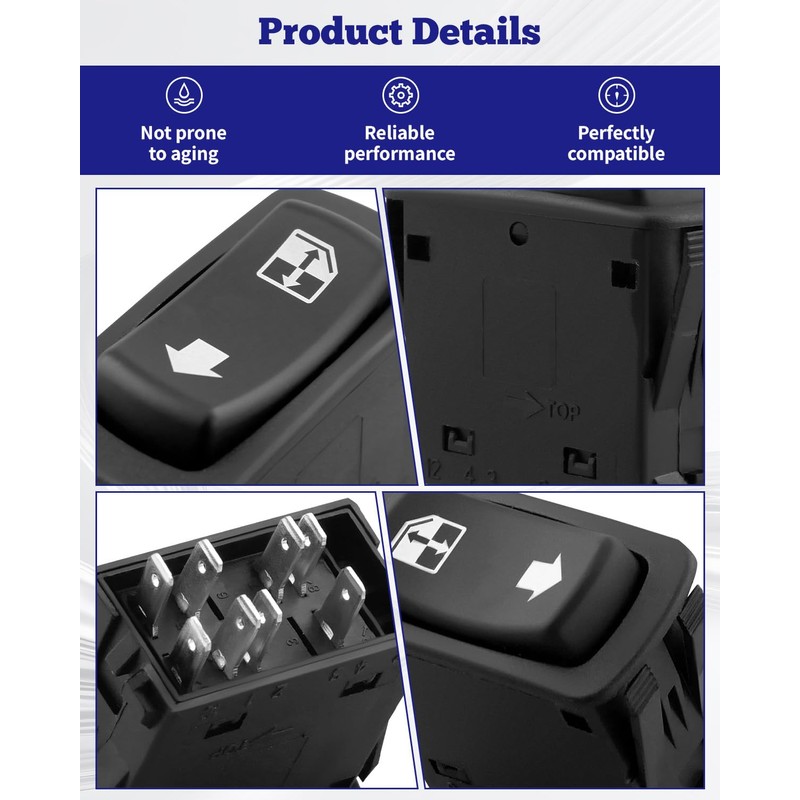P27-6227 Door Window Switch Electric Power Switch Fit for Peterbilt