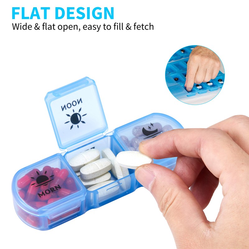 FGcase Pill Organizer 3 Times a Day with Travel Case,
