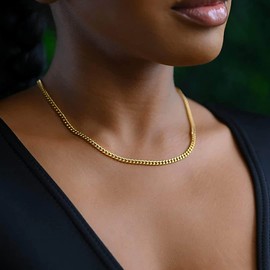Dainty Gold Chain for Men Necklace Chain Cuban Link Choker for Women Jewelry Chain for Pendant Gold Chains Men Stainless Steel Curb Chain Hip Hop Chain