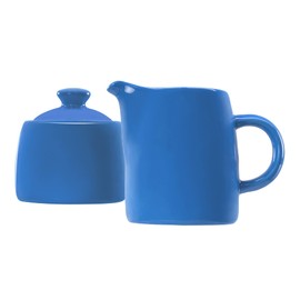 Juego de Azúcar y Crema de 2 Piezas Vita Vitro Acciaio, Color Azul, Hecho de Cerámica Premium