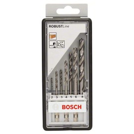 Bosch 2607019923 Woodworking Drill Bit Set (7 Pieces, Hex Shank, 0.25 inch (6.35 mm), 0.4 inch (9 mm) Groove Shank