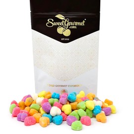 SweetGourmet Heart-Shaped Assorted Fruit Gummy Candy Dusted with Sugar, 1 Pound