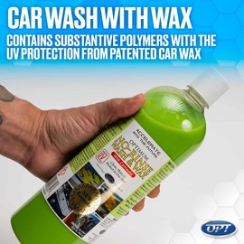 Optimum No Rinse Wash and Wax – Rinseless Car Wash Formulated with Carnauba Wax with UV Protection - For Cars, RVs, Trucks, Motorcycles and more (1 Gallon)
