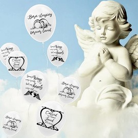 18 Pcs Baby Loss Remembrance Latex Balloons Infant Memorial Balloons Sleeping Resting Angel Balloons Bereavement Loved One Condolences Loss of Baby In Loving Memory Grieving Balloons