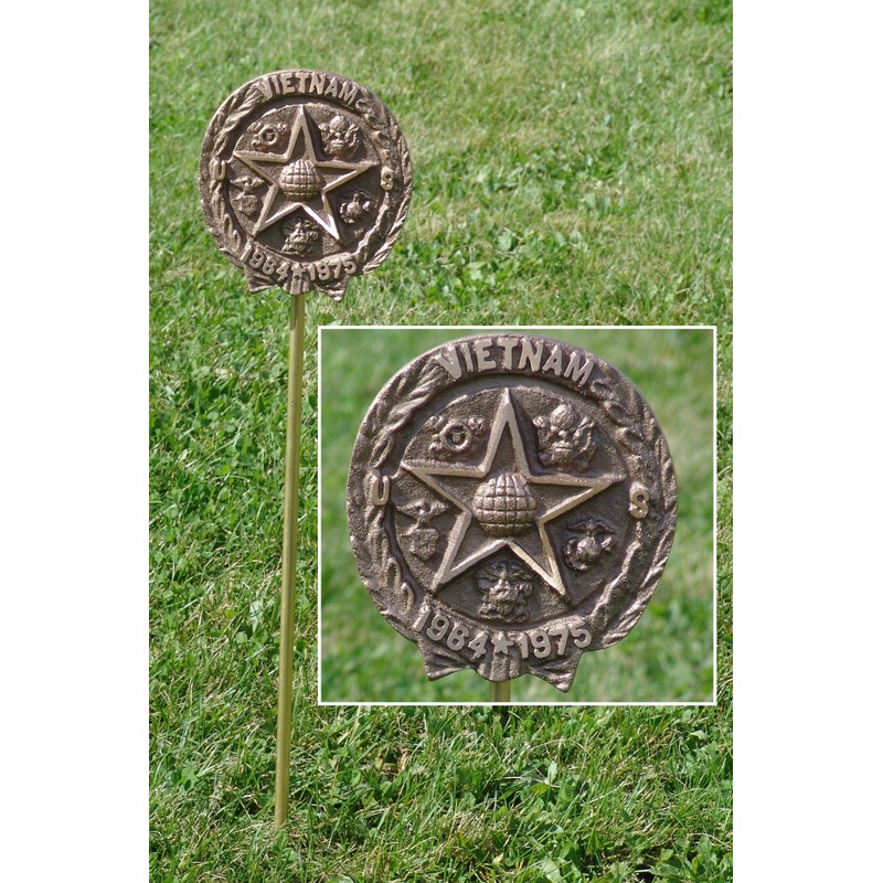 US Flag Store Bronze Vietnam War Veteran Cast Grave Marker