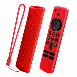 Red Silicone Remote Cover Case Replacement for Smart Voice Remote 3rd Gen. 4K Max, Washable Skin with Lanyard for HD Streaming Devices