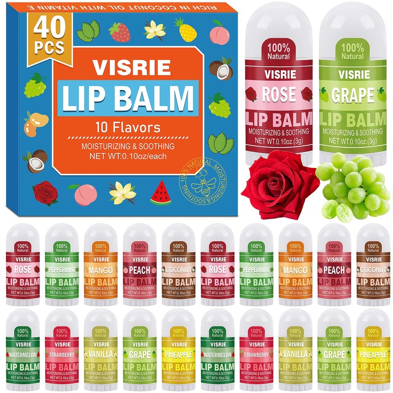 VISRIE Paquete De 40 Mini Bálsamos Labiales Naturales A Granel