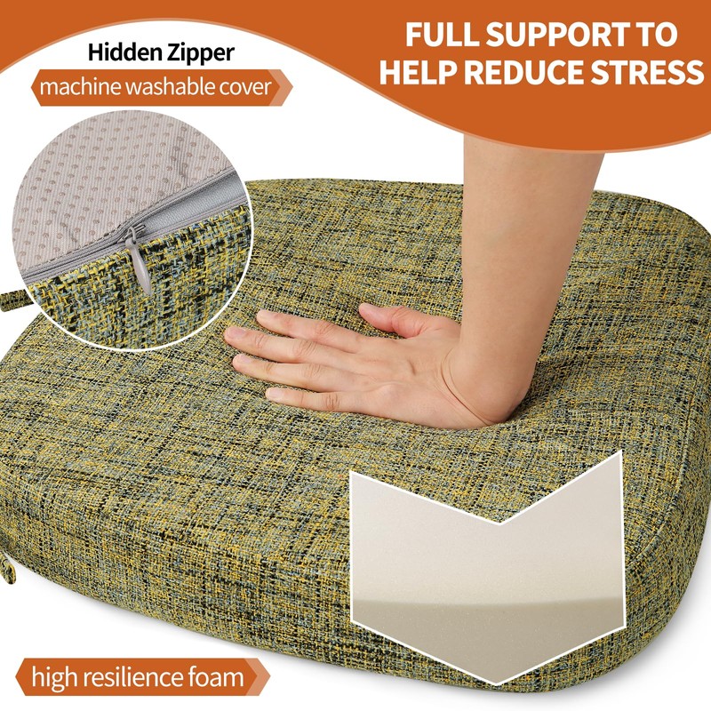 SINOSSO Thickened 2.5" Dining Chair Cushions, Soft Blended High Density