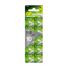 GP Batteries Alkaline LR41 Button Cell - Chrome/Black/Red (Pack of 10)