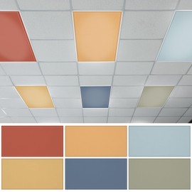 QOUBAI 6pcs Fluorescent Light Covers, 4 x 2 Feet Magnetic Light Cover Groovy Fluorescent Lights Shade Panel Retro Boho Ceiling Lights Filters for Office Classroom Home Drop Ceiling