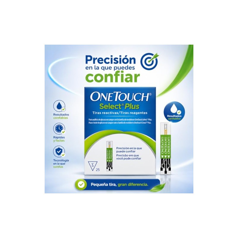 One Touch Select Plus Flex Paquete 75 Tiras Para Glucómetro
