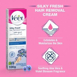 Veet Sensitive Skin Hair Removal Cream, 100g