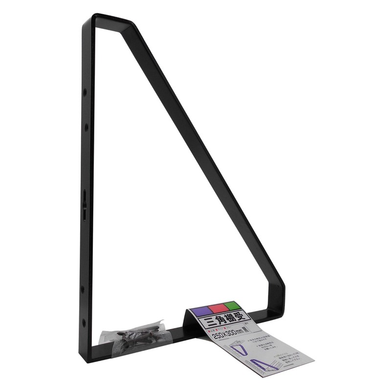 Wake Sangyo Triangular Shelf Bracket, Black, 9.8 x 11.8 inches