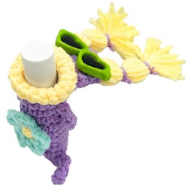 macaroni edge Mascot Lip Case Monster Key Chain Lip Cover Storage Korean Miscellaneous Goods Handmade, Twin Tail/Vacation Purple