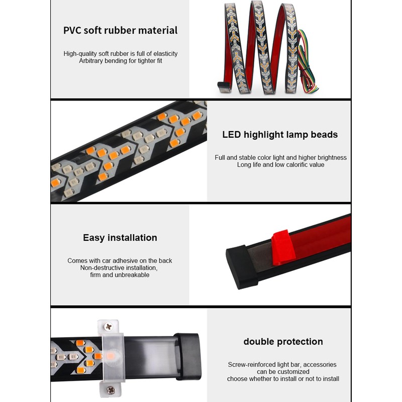 TOPKU LED Pickup Truck Tail Light Strip,Truck Tailgate Dynamic Light