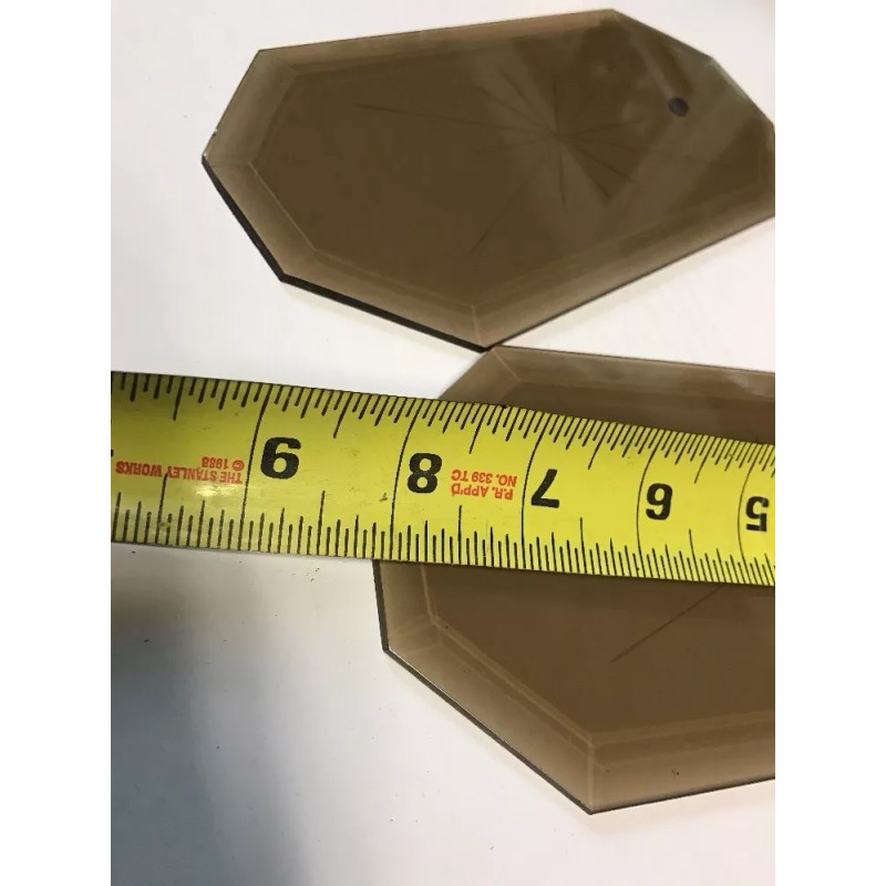 Lamp Lot Of 10 VTG Beveled 8 Sided Starburst Amber