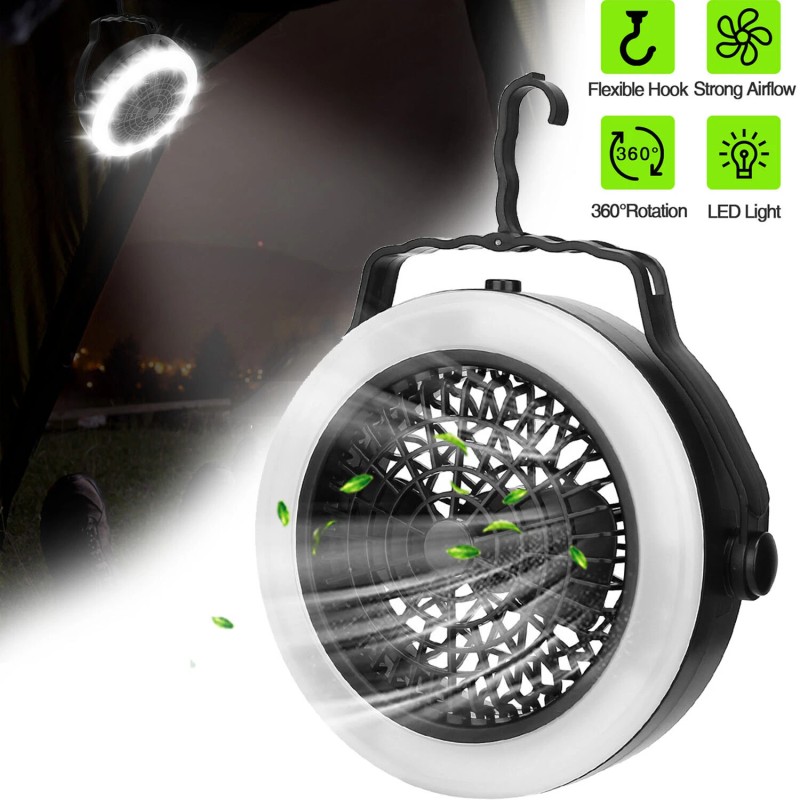 iMountek Portable 80LM Camping LED Light Fan Outdoor Lantern Cooling