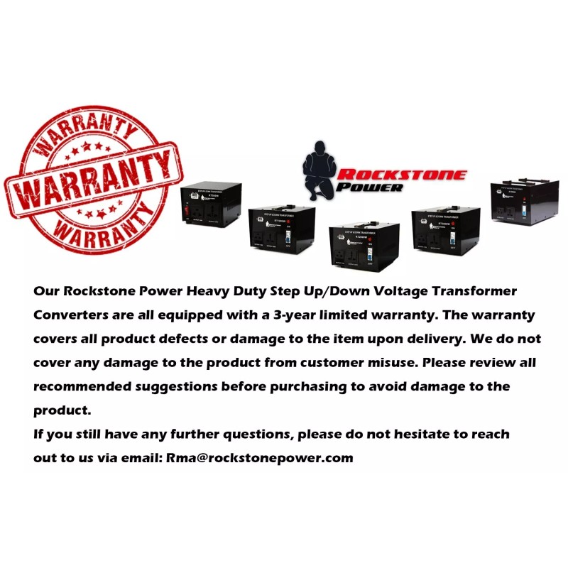 ROCKSTONE POWER 1000W Step Up/Down Voltage Converter Transformer 110V/220V