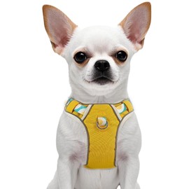 pangdi Dog Harness No-Pull with Handle, Reflective Padded Adjustable Vest for Small Medium Large Dogs, Hiking Training Walking, Yellow, XXS