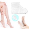 100Pcs Clear Plastic Disposable Booties for Foot with 100 Stickers