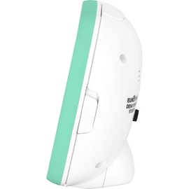 Eurotime Wecker für Mädchen mit Meerjungfrau Delphin, Mint Weiß, Kinderwecker, Kunststoffgehäuse und Kunststoffglas, geräuscharmer Wecker, kein Ticken, mit Licht und Weckwiederholung, 27035-04