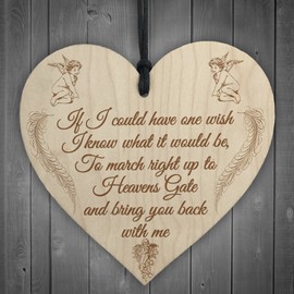RED OCEAN Heavens Gate Bereavement Memorial Love Heart Gift Hanging Plaque Family Loss Sign