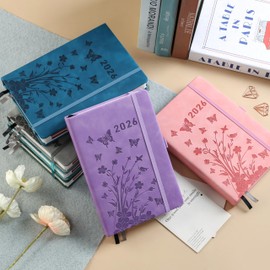 2026 A5 Calendar - Weekly Calendar, Appointment Calendar, Weekly Timer & Weekly Planner (Jan - Dec 2026), with Monthly Overview, Note Pages, Contact Pages and Pen, Hardcover Book Calendar - Lavender