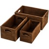 Hedume Set of 3 Nesting Wooden Crates, Wood Crate Box
