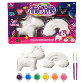 Innovative Designs Create N’ Style DIY Paint Your Own Figurines Arts and Crafts Set for Girls, Unicorn and Rainbow Figures