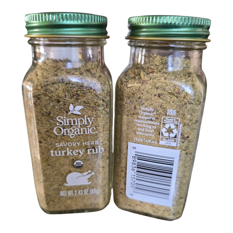 Simply Organic Turkey Rub, Certified Organic | 2.43 oz