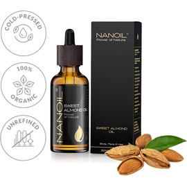 Aceite Nanoil 50ml - natural, prensado en frío y sin refinar para el cuidado de la cara, el cuerpo y el cabello, repara, nutre, hidrata (Almond)