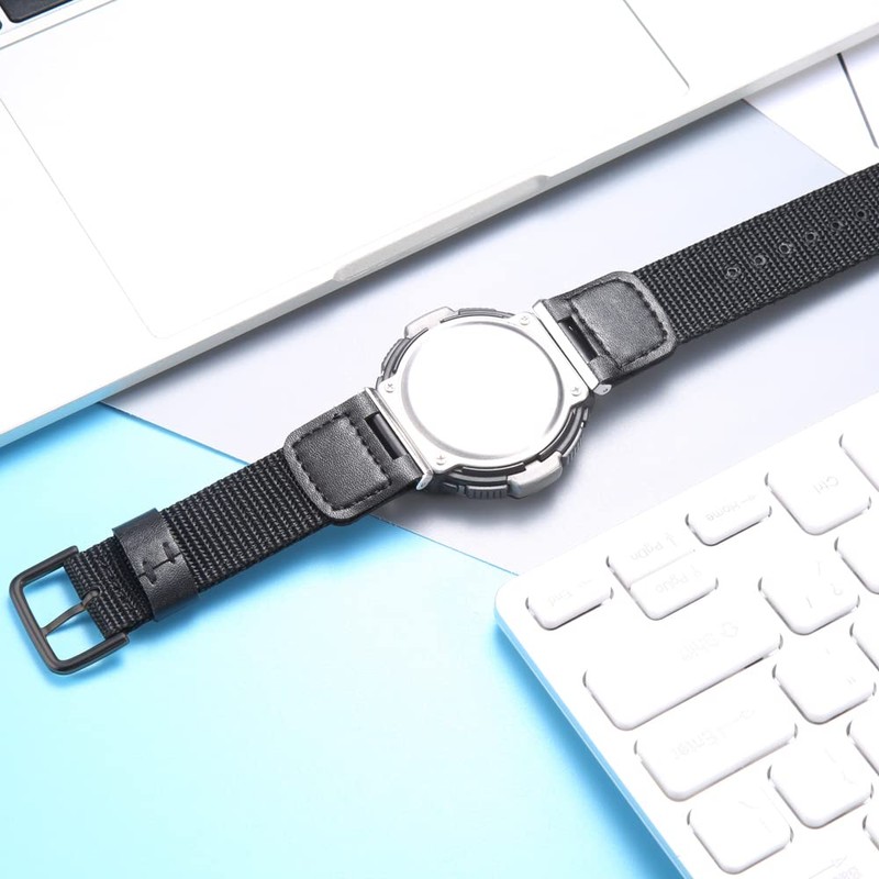 MCXGL Cloth/Leather Strap Replacement for Casio SGW-100 GW-3000B GW-3500B PAS-400B