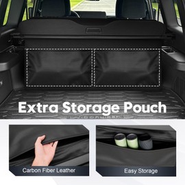 Automiim Extra Leather Pouch Cargo Cover for Lexus GX550 GX 550 2024 2025 Toyota Land Cruiser Trunk Cover Retractable Rear Security Shade Shield Cover No Gap