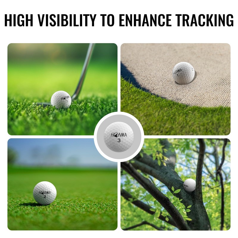 Honma X4 4-Layer Tour Golf Balls for Men, White, 1
